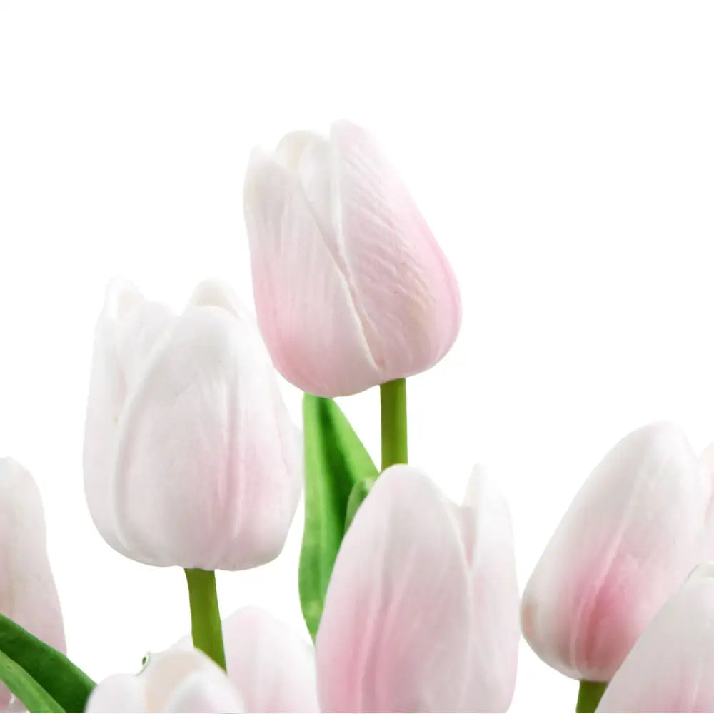 Flowering Pink Artificial Tulip Plant Arrangement With Ceramic Bowl 35cm - Home & Garden > Artificial Plants
