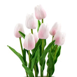 Flowering Pink Artificial Tulip Plant Arrangement With Ceramic Bowl 35cm - Home & Garden > Artificial Plants