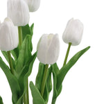 Flowering White Artificial Tulip Plant Arrangement With Ceramic Bowl 35cm - Home & Garden > Artificial Plants