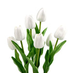 Flowering White Artificial Tulip Plant Arrangement With Ceramic Bowl 35cm - Home & Garden > Artificial Plants