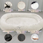Fluffy Donut-Shaped Pet Bed- Soft Cozy and Anti-Anxiety for Dogs and Cats Machine Washable Gradient Coffee Size:M