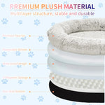 Fluffy Donut-Shaped Pet Bed- Soft Cozy and Anti-Anxiety for Dogs and Cats Machine Washable Gradient Gray Size:S