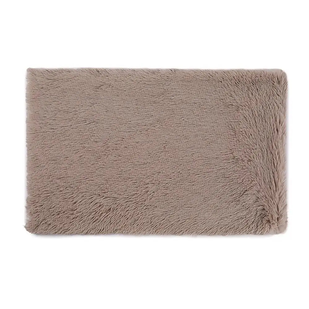 Fluffy Pet Blankets-Soft Faux Fur Anti-Anxiety Cozy Throws for Cats and Dogs M 80*55cm beige brown - Pet Care > Dog