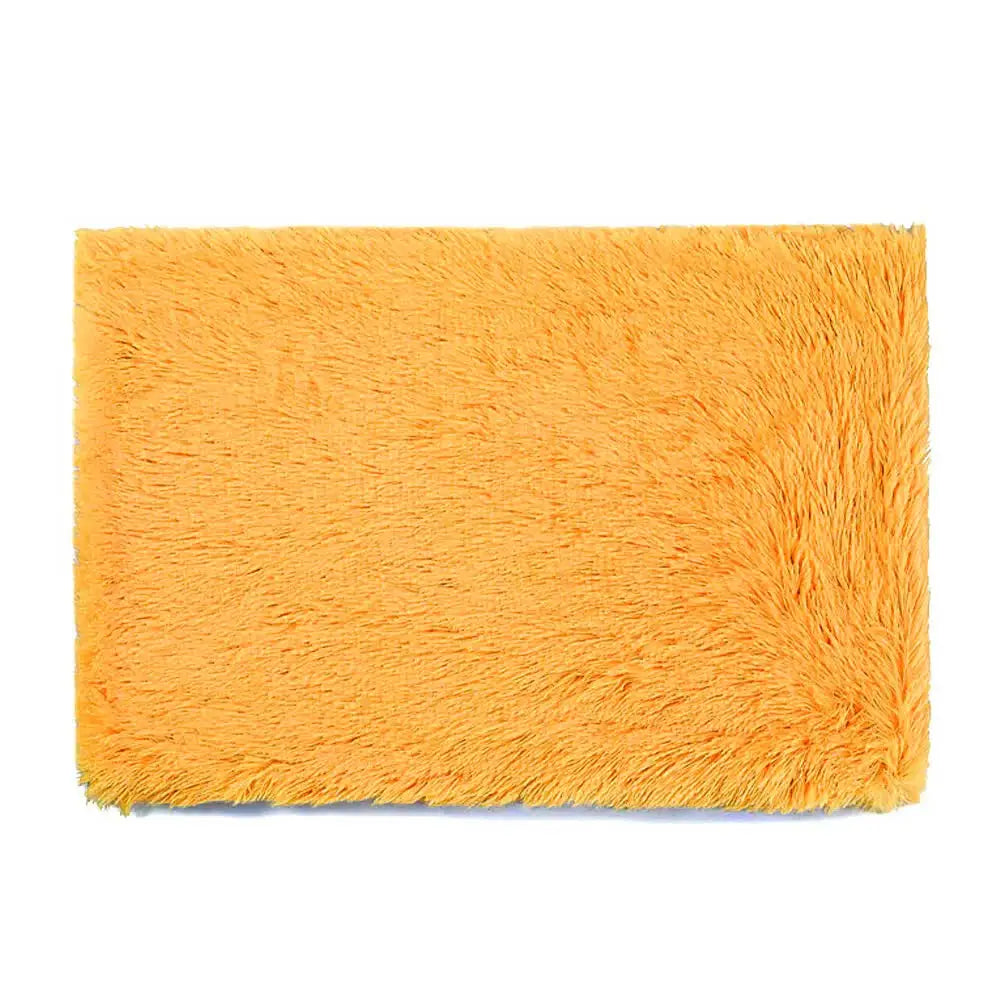 Fluffy Pet Blankets-Soft Faux Fur Anti-Anxiety Cozy Throws for Cats and Dogs M 80*55cm golden yellow - Pet Care > Dog