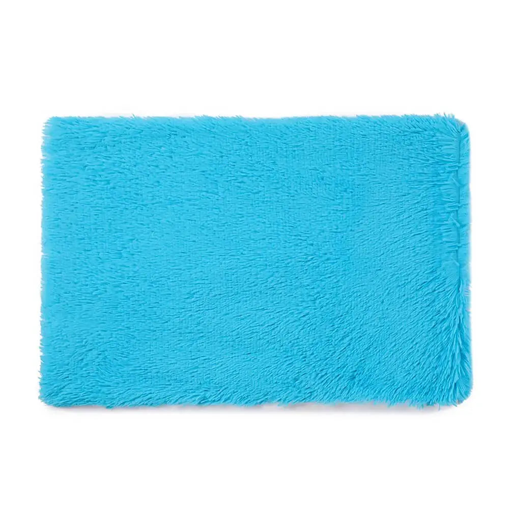 Fluffy Pet Blankets-Soft Faux Fur Anti-Anxiety Cozy Throws for Cats and Dogs M 80*55cm Blue - Pet Care > Dog Supplies >