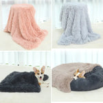 Fluffy Pet Blankets-Soft Faux Fur Anti-Anxiety Cozy Throws for Cats and Dogs M 80*55cm beige brown - Pet Care > Dog