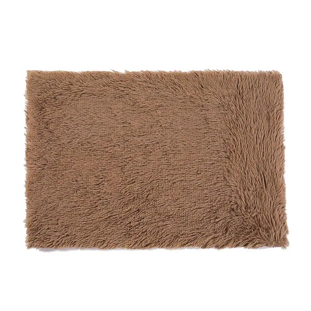 Fluffy Pet Blankets-Soft Faux Fur Anti-Anxiety Cozy Throws for Cats and Dogs M 80*55cm khaki - Pet Care > Dog Supplies