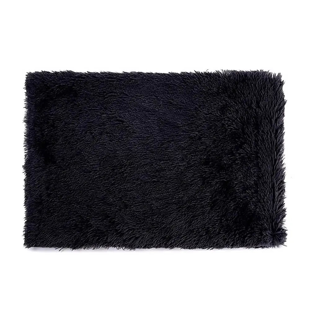 Fluffy Pet Blankets-Soft Faux Fur Anti-Anxiety Cozy Throws for Cats and Dogs M 80*55cm Black - Pet Care > Dog Supplies