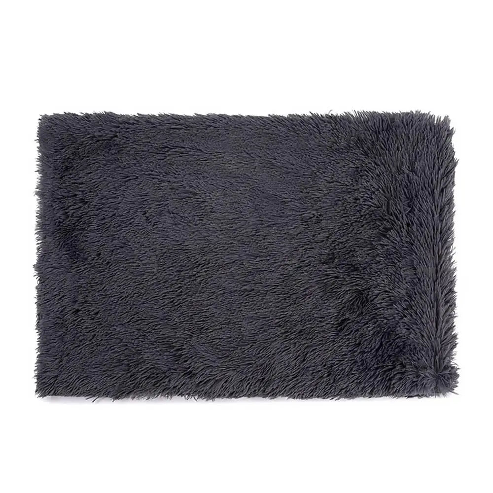 Fluffy Pet Blankets-Soft Faux Fur Anti-Anxiety Cozy Throws for Cats and Dogs M 80*55cm Dark Grey - Pet Care > Dog