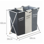 Foldable Divisional Storage Laundry Basket 2 Grid - Home & Garden > Laundry & Cleaning