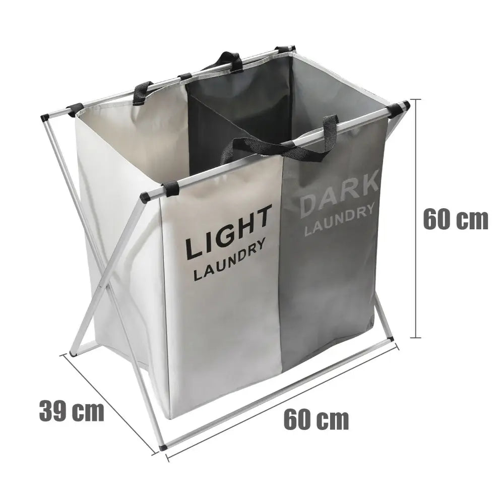 Foldable Divisional Storage Laundry Basket 3 Grid - Home & Garden > Laundry & Cleaning