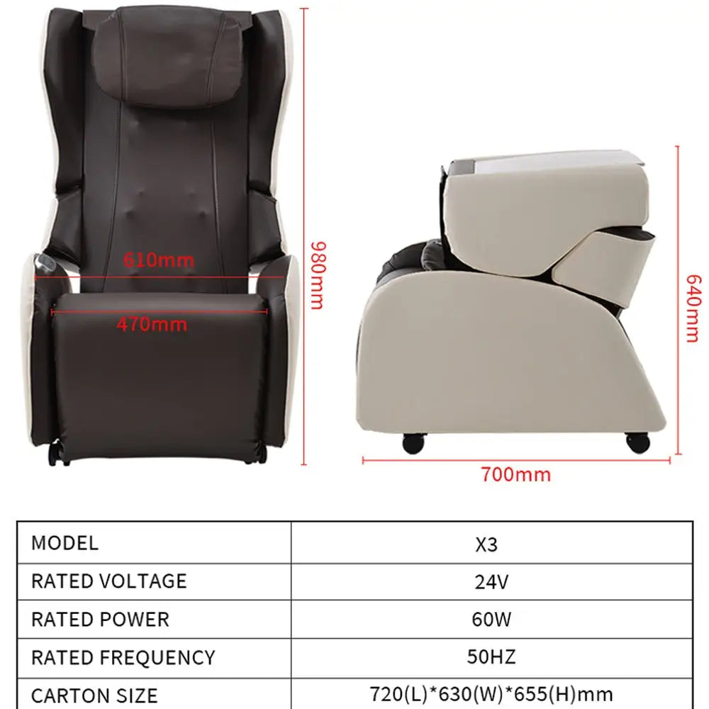 Foldable Electric Massage Chair Zero Gravity Chairs Recliner Full Body Bluetooth Speaker USB Charge Back Neck