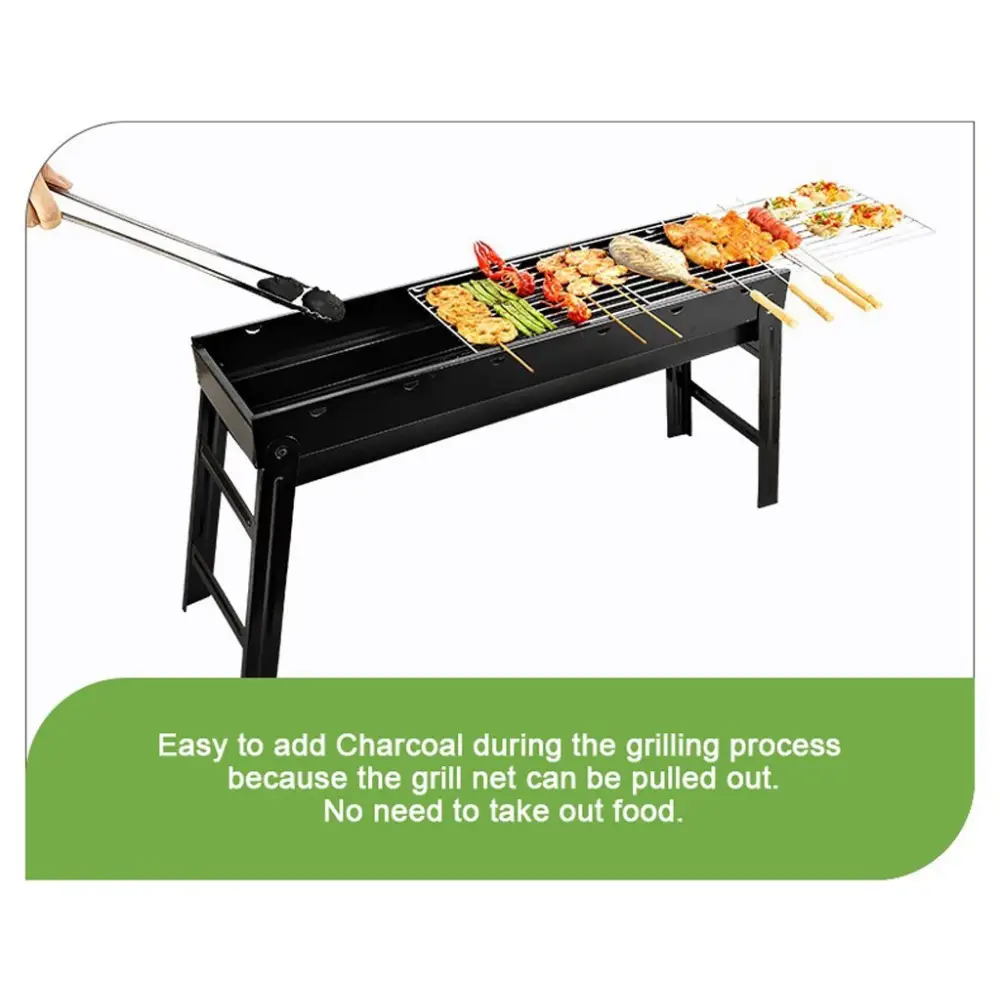 Foldable Portable BBQ Charcoal Grill Barbecue Camping Hibachi Picnic - Home & Garden > BBQ