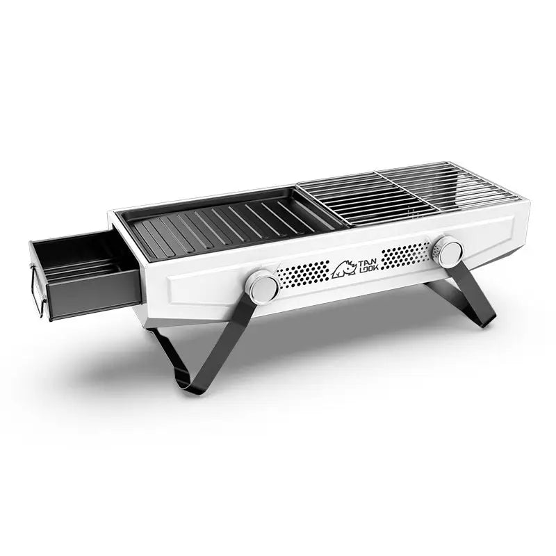 Foldable Portable Charcoal Frying Grill Grilling Outdoor Tabletop BBQ Grill For Camping Hiking Picnics - Appliances >
