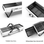 Foldable Portable Charcoal Frying Grill Grilling Outdoor Tabletop BBQ Grill For Camping Hiking Picnics - Appliances >
