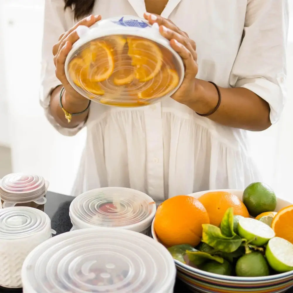 Food Grade Silicone Stretch Lids: Your Ultimate Reusable Food Covers - set of 7 (Test) - Home & Garden > Storage
