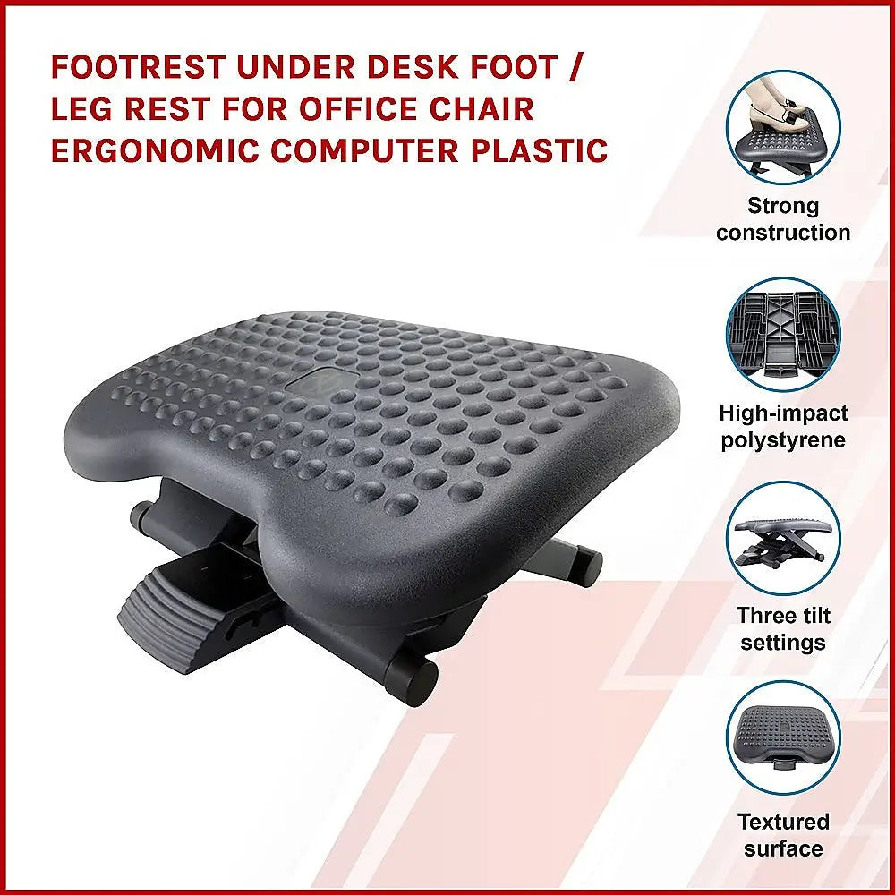 Footrest Under Desk Foot / Leg Rest for Office Chair Ergonomic Computer Plastic - Furniture > Office
