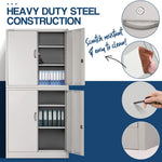 FORTIA 4-Door Steel Stationery Cabinet Cam Locks Shelves Grey - Furniture > Office