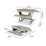 Fortia Corner Desk Riser 110cm Wide Adjustable Sit to Stand for Dual Monitor Keyboard Laptop Beech - Furniture > Office