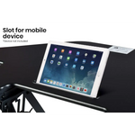 Fortia Corner Desk Riser 110cm Wide Adjustable Sit to Stand for Dual Monitor Keyboard Laptop Black - Furniture > Office