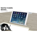 Fortia Corner Desk Riser 110cm Wide Adjustable Sit to Stand for Dual Monitor Keyboard Laptop Beech - Furniture > Office