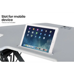Fortia Corner Desk Riser 110cm Wide Adjustable Sit to Stand for Dual Monitor Keyboard Laptop White - Furniture > Office