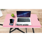 Fortia Desk Riser 74cm Wide Adjustable Sit to Stand for Dual Monitor Keyboard Laptop Pink - Furniture > Office