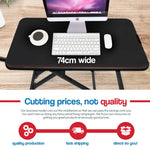 Fortia Desk Riser 74cm Wide Adjustable Sit to Stand for Dual Monitor Keyboard Laptop Black - Furniture > Office