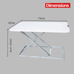 Fortia Desk Riser 74cm Wide Adjustable Sit to Stand for Dual Monitor Keyboard Laptop White - Furniture > Office