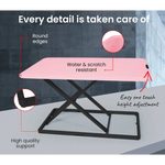 Fortia Desk Riser 74cm Wide Adjustable Sit to Stand for Dual Monitor Keyboard Laptop Pink - Furniture > Office