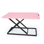 Fortia Desk Riser 74cm Wide Adjustable Sit to Stand for Dual Monitor Keyboard Laptop Pink - Furniture > Office