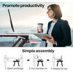 Fortia Desk Riser 77cm Wide Adjustable Sit to Stand for Dual Monitor Keyboard Laptop Pink - Furniture > Office