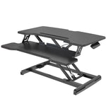 Fortia Desk Riser 77cm Wide Adjustable Sit to Stand for Dual Monitor Keyboard Laptop Black - Furniture > Office
