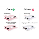 Fortia Desk Riser 90cm Wide Adjustable Sit to Stand for Dual Monitor Keyboard Laptop Pink - Furniture > Office