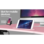 Fortia Desk Riser 90cm Wide Adjustable Sit to Stand for Dual Monitor Keyboard Laptop Pink - Furniture > Office