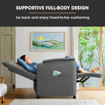 FORTIA Electric Armchair Recliner Single Fabric Chair Grey - Furniture > Bar Stools & Chairs > Arm Chairs & Recliners