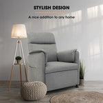 FORTIA Electric Armchair Recliner Single Fabric Chair Grey - Furniture > Bar Stools & Chairs > Arm Chairs & Recliners