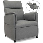 FORTIA Electric Armchair Recliner Single Fabric Chair Grey - Furniture > Bar Stools & Chairs > Arm Chairs & Recliners