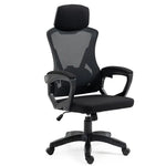 FORTIA Ergonomic Office Desk Chair Height Adjustable Lumbar Support Mesh Fabric Headrest Black - Furniture > Office