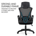 FORTIA Ergonomic Office Desk Chair Height Adjustable Lumbar Support Mesh Fabric Headrest Black - Furniture > Office