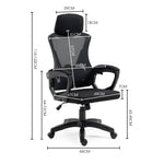 FORTIA Ergonomic Office Desk Chair Height Adjustable Lumbar Support Mesh Fabric Headrest Black - Furniture > Office