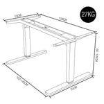FORTIA Height Adjustable Standing Desk Frame Only Sit Stand Electric Office SLV - Furniture > Office