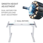 FORTIA Height Adjustable Standing Desk Frame Only Sit Stand Electric Office SLV - Furniture > Office