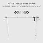 FORTIA Single Motor Sit/Stand Desk Frame 58 x 90-135cm 72-118cm Height Adjustable 70kg Load White - Furniture > Office