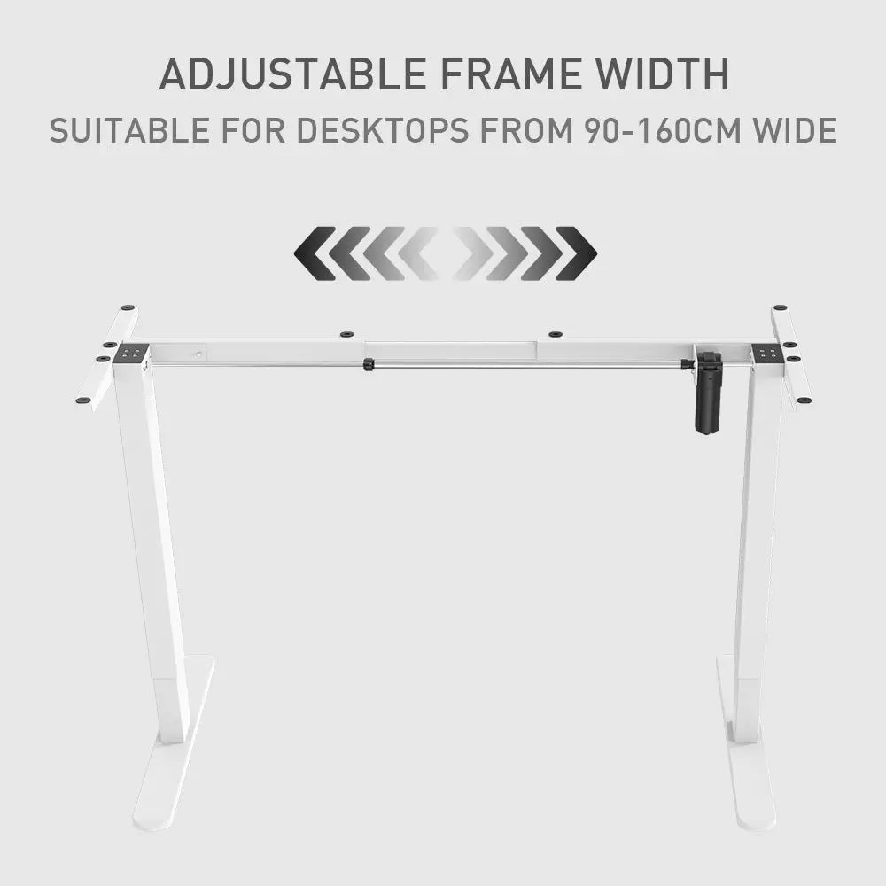 FORTIA Single Motor Sit/Stand Desk Frame 58 x 90-135cm 72-118cm Height Adjustable 70kg Load White - Furniture > Office