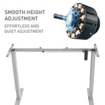 FORTIA Single Motor Sit/Stand Desk Frame 58 x 90-135cm 72-118cm Height Adjustable 70kg Load Silver - Furniture > Office
