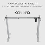 FORTIA Single Motor Sit/Stand Desk Frame 58 x 90-135cm 72-118cm Height Adjustable 70kg Load Silver - Furniture > Office