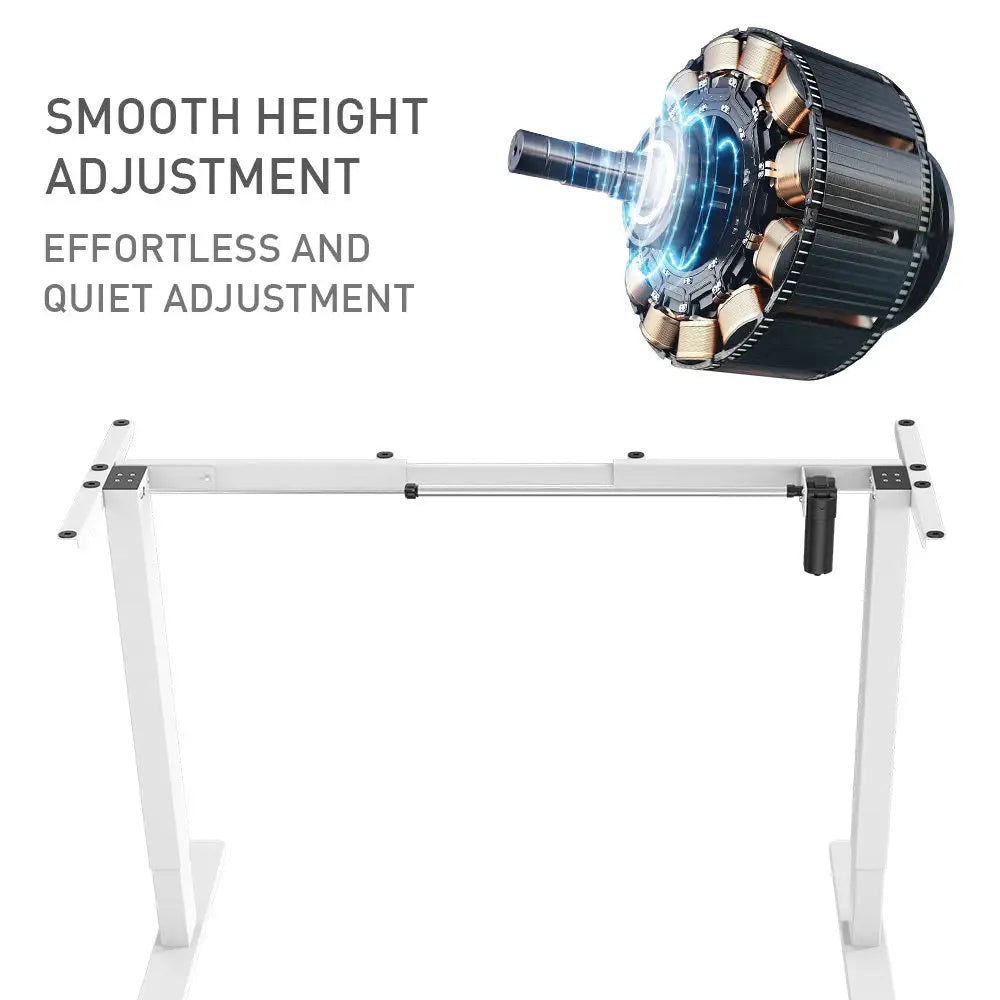 FORTIA Single Motor Sit/Stand Desk Frame 58 x 90-135cm 72-118cm Height Adjustable 70kg Load White - Furniture > Office