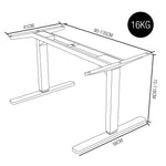 FORTIA Single Motor Sit/Stand Desk Frame 58 x 90-135cm 72-118cm Height Adjustable 70kg Load White - Furniture > Office