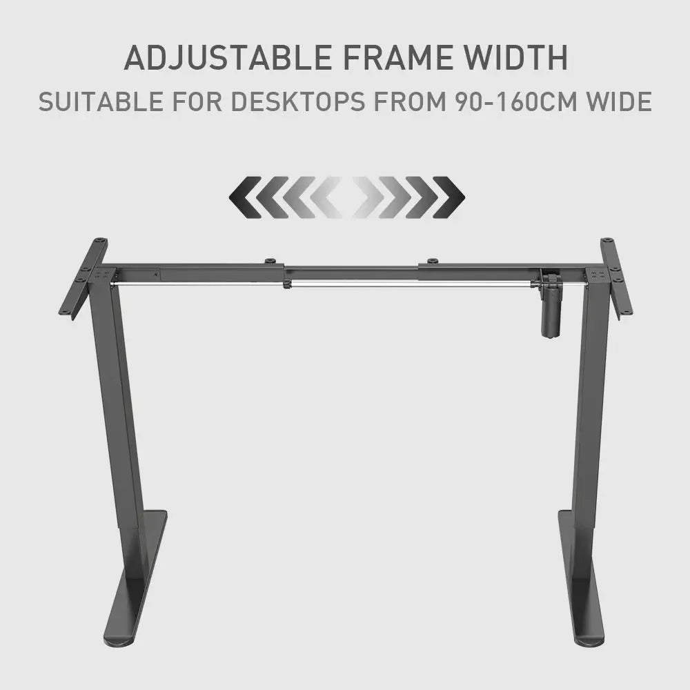 FORTIA Sit/Stand Desk Frame 58 x 90-135cm 72-118cm Height Adjustable 70kg Load Black - Furniture > Office